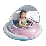 Schwimmbad Schwimmer mit Sonnenschutz - Schwimmring Mit Sonnenblende Für Schwimmbad - Schwimmender Sitz mit Lauter Trompete für Kleinkinder