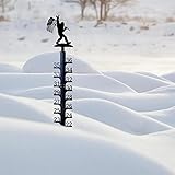 Iron Art Schneemessgerät, 91,4 cm Garten-Schneemesser, Schneetiefenmessstab aus Metall, Schneemessstab, Outdoor-Regenmesser