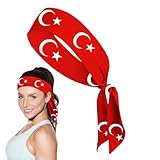 Lauf-Stirnbänder – Türkei-Flagge, Krawatte, Sport-Stirnbänder, atmungsaktives weibliches Sport-Kopftuch für, Fußball, Yoga, Wandern