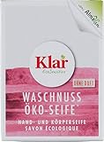 Klar eco Sensitive Öko - Seife Waschnuss 24x100 g, Seifenstück parfümfrei, Vegan, Feste Seife zur milden Reinigung