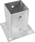 Connex Pfostenträger - 91 x 91 x 150 mm - chromfarbig - feuerverzinkt - zum Aufschrauben - Bohrung 10,5 mm / Aufschraubhülse / Pfostenschuh / HV4274
