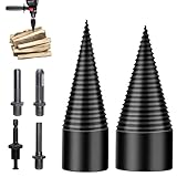 Forbabe Holzspalter Bohrer Set 42mm + 32mm Holzspalter Schraube Kegel mit 4 Multifunktion Schaft Spaltholzkegel Holzspalterbohrer für Splitter Holzspalter mit Kleinerem Durchmesser