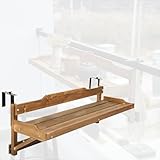 URUCHF balkontisch hängend Holzbalkongeländer-Schreibtisch, Balkontisch Im Freien, Balkongeländer-Tisch, Tischplatte Aus Massivholz, Starke Tragfähigkeit(L 120 CM/47 IN)