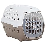 ShGaxin Transportbox für Haustiere, Weiß und Braun, 50 x 34,5 x 32 cm, PP, Artikel für Haustiere, Käfige und Transportboxen für Haustier-171804