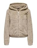 ONLY Damen Teddy Jacke ONLNewAnna kurze Kunstfelljacke 15300635 Humus M