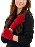 LOVARZI Rot Frauenhandschuhe aus Wolle Wolle Winterhandschuhe - Geschenke für Ihn