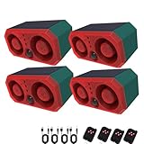 Bewegungsmelder für den Außenbereich, solarbetrieben, Bewegungsmelder, 2 x 130 dB, lauter Lärm, unterstützt Aufzeichnung mit USB, für Sicherheit zu Hause (4 Packungen)