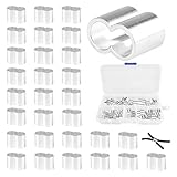 FCXQG 50 Pcs Seilklemme Gummiseil Mit Aufbewahrungsbox 6mm Expanderseil WüRgeklemmen Aus Aluminium Geeignet FüR Dehnseile,Planenseile Und Gummiseile