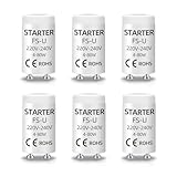 Liuyife 6 Stück 4-80W FSU Leuchtstoffröhren-Starter, AC 220-240V, UV-Licht-Startsteuerungszubehör, Lange Lebensdauer, Geeignet für Leuchtstofflampen, Aquarien-UVC-Lichter, Neonlichter