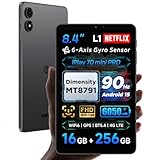 ALLDOCUBE iPlay 70 mini Pro 8,4 Zoll Android 15 Tablet, MediaTek Dimensity MT8791, 90Hz Display, 16GB+256GB (1 TB), 1920x1200 FHD, Widevine L1, 6050mAh Akku, WiFi6 BT5.4, 5MP/13MP Kameras, 4G LTE