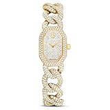 Swarovski Dextera Kettenuhr Swiss Made, Kristallarmband, goldfarben, goldfarbenes Finish, 5668854, Gold, gold, Luxuriös