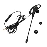 Xiuganpo Einohriges Kabelgebundenes Büro-Headset, Monaurales Headset mit Geräuschunterdrückung für Telefonkonferenzen, Einfach zu bedienen. Farbe: Schwarz (3,5 mm)