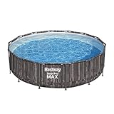 Bestway® Steel Pro MAX™ Ersatz Frame Pool ohne Zubehör Ø 427 x 107 cm, Holz-Optik (Mooreiche), rund