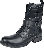 Rock Rebel by EMP Herren Schwarze Boots mit Reißverschluss und Riemen EU47