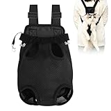 HTTDSLF Haustier Rucksack Hund Katzen Tragetasche, Verstellbarer Hunde-Tragerrucksack, Haustier-Tragerucksack, für Klein Mittler Hunde Katzen Welpen, M, Schwarz
