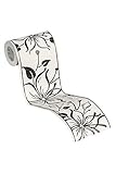 awallo selbstklebende Bordüre floral jung 5,00 m x 0,13 m metallic schwarz weiß Made in Germany 346629 3466-29