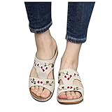Generisch Orthopädische Pantoletten Damen Sommer Hausschuhe - Sommerschuhe Freizeit Freizeitsandale Frauen Sport Plateausandalen Bohemia Damen-Hausschuhe Weite H Latschen Offene Badelatschen