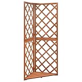 Eck Spalier Rankhilfe Pflanzgitter Holz Eckspalier Garten Terrasse Balkon Gartenspalier Rankgitter Rosengitter Blumengitter Holzgitter Pflanzengitter, Braun 50 x 50 x 145 cm