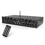 Pyle Verstärker, Mini Verstärker Bluetooth, Stereo Verstärker, Amplifier, Amp, Bluetooth, Stereo Receiver 600W 6 Kanal, USB, SD, AUX,RCA,FM-Radio, Kopfhöreranschluss, 6,35mm-Mikrofoneingang