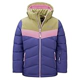 Trollkids Mädchen Winterjacke Gryllefjord, Dunkelviolett/Lagunenblau/Dämmerung Rosa, Größe 140
