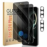 Displayschutzfolie für Galaxy S24 Plus, Displayschutzfolie und Kameralinsenschutz, Härtegrad 9H, gehärtetes Glas, vollständige Abdeckung, Fingerabdruck-Entriegelung, Unterstützung für S24 Plus (17,6