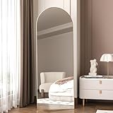 CASSILANDO Bogen Ganzkörperspiegel 162×53cm Bodenspiegel, Rahmen aus Aluminiumlegierung Standspiegel, Ganzkörperspiegel mit Ständer Groß Wandspiegel im Schlafzimmer, Ankleidezimmer Spiegel (Gold)