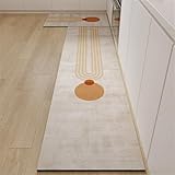 Highdi Küchenläufer, Japanischer Stil Saugfähig Läufer Teppich Küche Flur Teppich Läufer, Diatomeenerde Mat Küche, Küchenteppich Waschbar rutschfest, für Eingangsbereich,Esszimmer (Orange 1,40x60cm)