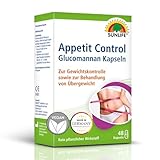 SUNLIFE Apetit Control Kapseln - 1 x 48 Stück - hochwertige 400mg Glucomannan Kapseln - aufquellende Appetitzügler Kapseln - rein pflanzliches Nahrungsergänzungsmittel ohne Konservierungsstoffe