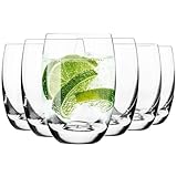 Krosno Wassergläser Saftgläser Trinkgläser | Set von 6 | 360 ml Nutzinhalt (440 ml Volumen) | Elite Kollektion | Perfekt für Zuhause, Restaurants und Partys | Spülmaschinenfest