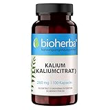 Kalium Kapseln – 100 Stück mit 260 mg Kaliumcitrat hochdosiert von BIOHERBA PZN 19642244
