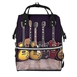 DWVTSLH Guitar Collection Wickeltasche, Rucksack, Multifunktions-Windeltaschen, wasserdicht, große Kapazität, Reiseutensilien, Babytasche mit Wickelunterlage, Schnullerhalter