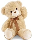 YunNasi Riesen Teddybär XXL Teddybär Groß 90cm Kuscheltier Stofftier Plüschbär (Hellbraun)