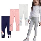 EmaoFun Mädchen Leggings Multipack,Kinder Hose Kleinkind aus Baumwolle,3er-Pack Set,Größe Regenbogen 6Y