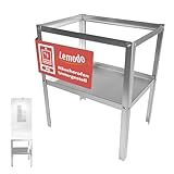 Lemodo Untergestell für Räucherofen aus legiertem Stahl, stabiler Tisch für Kalträucherofen, Räucherschrank Erhöhung, wetterfest, 42 x 29,7 x 50 cm, universal passend für viele Modelle