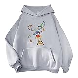 Weihnachtlicher Eltern-Kind-Anzug, lässig, langärmelig, bedruckt, Oberteil, Mutter, Familie, passendes Pyjama-Set, nicht zu Weihnachten (Grau-A, XXL)