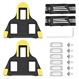 SPD Cleats für Fahrradschuhe, Fahrrad Schuhplatten für Shimano SPD Cleat, rutschfest Rennrad-Pedalplatten Cleats, Fahrrad Pedal Stollen für Rennräder und Indoor-Bikes, Gelb