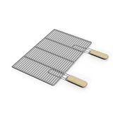 HAGO Edelstahl Grillrost | Eckig 54x34cm | Ersatzrost | Grillgitter | Grillgitter | universal | mit Griffen | Edelstahl | massiv | Gasgrill | Kohlegrill