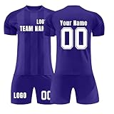 Personalisiertes Fußball Trikot Fussball Geschenke Jungen Sport T-Shirt Kinder Set Tennisshirt Deutschlandtrikot für Trainingsanzug Trainingstrikots Funktionsshirt Herren Kurzarm Tshirt