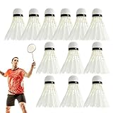 Badminton-Federn, Federbälle, Federbälle aus Entenfedern | Badminton-Trainingslenkrad, 12 Stück, zuverlässige und langlebige Trainingsvögel für Schlägerspiele im Freien, ar
