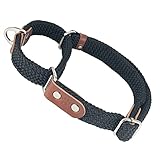 Zugstopp Halsband Hunde. Semi Martingale Hundehalsband für Kleine, Mittlere und Große Hunde. Geflochtenes Nylon. Lederklemme. Handgefertigt in Spanien.