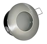 230V LED Aqua IP65 Badstrahler Badezimmer Einbaustrahler Deckenstrahler in edelstahl geb + 230V GU10 5W Leuchtmittel = 50W POWER LED warmweiss
