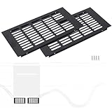 WJUAN Alu Lüftungsgitter 300x150mm schwarz eckig - Belüftungsgitter für Schränke, Schlafzimmer & Türen