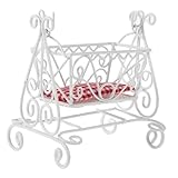 Abaodam Waage Puppenbett Kindersichere Eisenmöbel für DIY Puppenhaus Schlafzimmer Zubehör für Pretend Play Szenarien