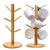 MEYAGOT Becherhalter aus Holz,2 Stück Tassenständer Holz,Baumbecherhalter,Veranstalter Zubehör Tasse Rack,Holzbecherhalter Für Kaffeetasse,Teetasse,Becher,Theke