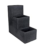 Spetebo Blumentreppe dreistufig anthrazit - 60x59x27 cm - XXL Kunststoff Blumenkübel Pflanztopf Pflanzkübel Pflanztreppe Blumen Etagere