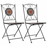 LLEZKBR Furniture Select-Mosaik Bistrostühle 2 Stück orange/grau