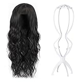 XINSUO 2 Stück Perückenständer Langhaar 50cm, Perrückenkopfhalter Faltbare, Perückenständer Geeignet zum Ausstellen, Aufbewahren und Trocknen von Perücken