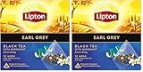 Lipton Schwarztee Earl Grey, mit Bergamotte aus Italien, für einen strahlenden Moment der Eleganz, 20 Pyramidenbeutel (Packung mit 2)