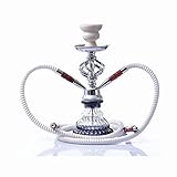 Shisha Set 2 Schlauch Shisha Combo Set Glas Shisha Einfach zu demontieren und zu reinigen Kommt mit 2 hochwertigen Schläuchen und Shisha Kits
