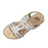 Sandalen Damen Sommer Casual Offene Breite Füße Damensandalen Freizeit Plateau Rutschfeste Sandaletten Wandersandalen Römer Sandalette Outdoor Sommerschuhe